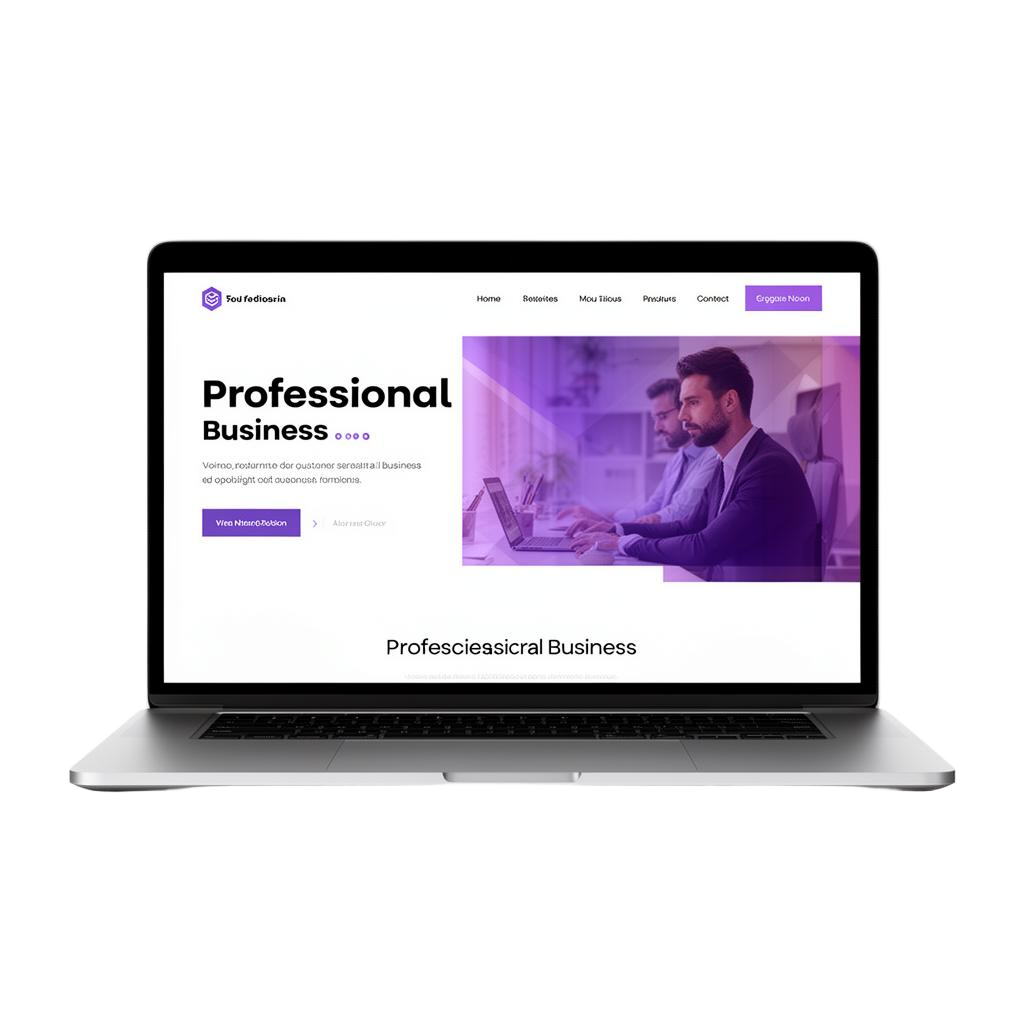 Premium corporate website mockup on laptop