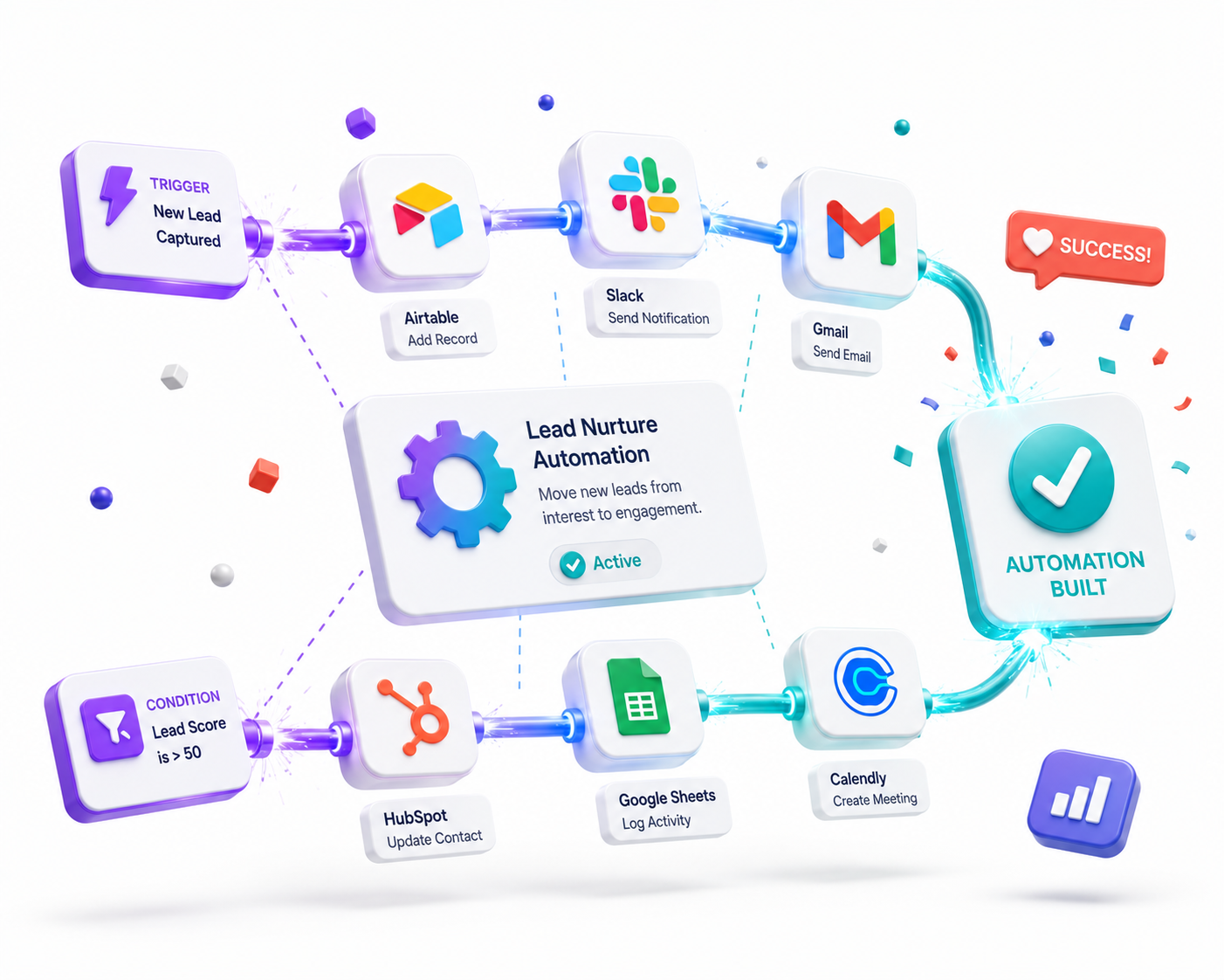 Gionix AI team connecting business apps and building a custom automation workflow